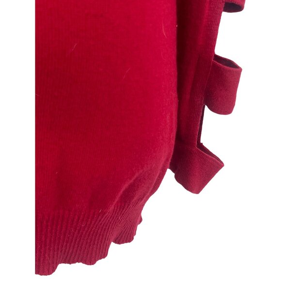 Vtg 90s Y2K F21 Red Angora Cold Shoulder Caged Ladder Sweater | Grunge Baddie S - Picture 10 of 16